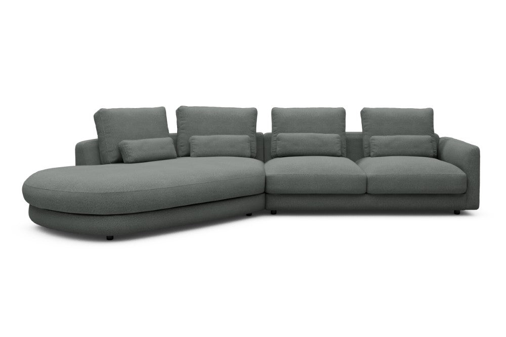 Vivole Modular Sofa - A6 - 361 x 167 cm - 45 deg Open-end + 2,5 Seater - 853 Mahoga Dove Grey
