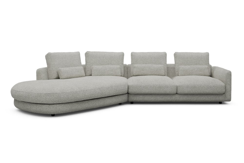 Vivole Modular Sofa - A6 - 361 x 167 cm - 45 deg Open-end + 2,5 Seater - 867 Vanora Warm Sand