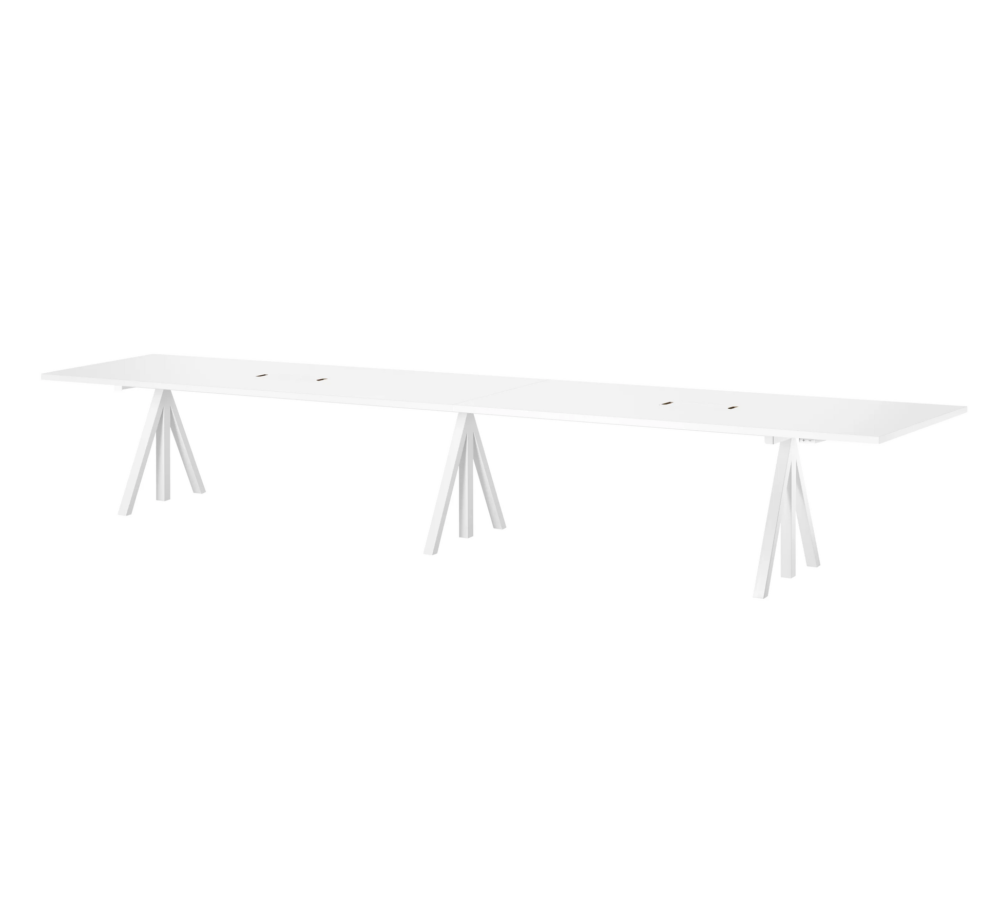 Height-adjustable conference tables 360x90 White/White laminate - image 3