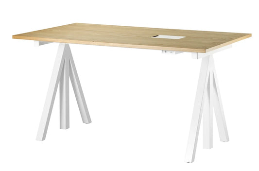 Height-adjustable work desk 140x78 White/Oak