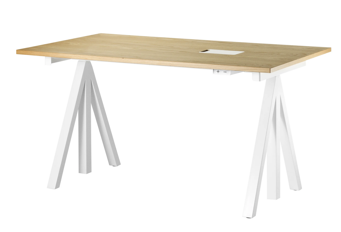 Height-adjustable work desk 140x78 White/Oak - image 3
