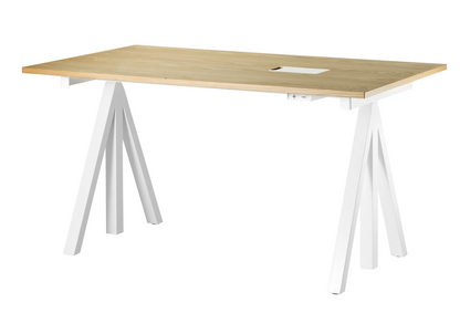 Height-adjustable work desk 140x78 White/Oak - image 3