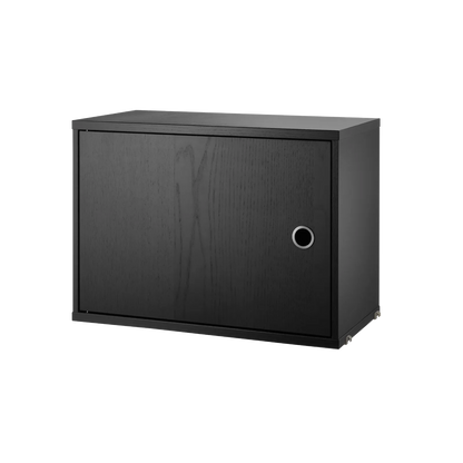 Cabinet with swing door - W58 x D30 x H42, Black stained ash - image 3