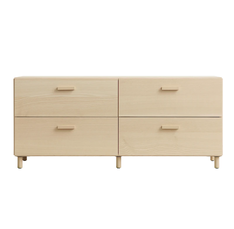 Relief Chest of drawers, low Ash/Ash