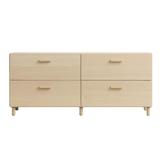 Relief Chest of drawers, low Ash/Ash