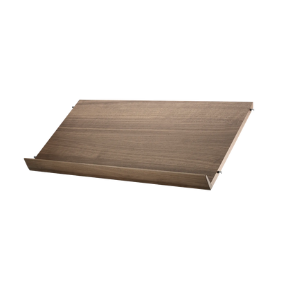 Magazine shelf solid - W78 x D30 x H15, Walnut - image 3
