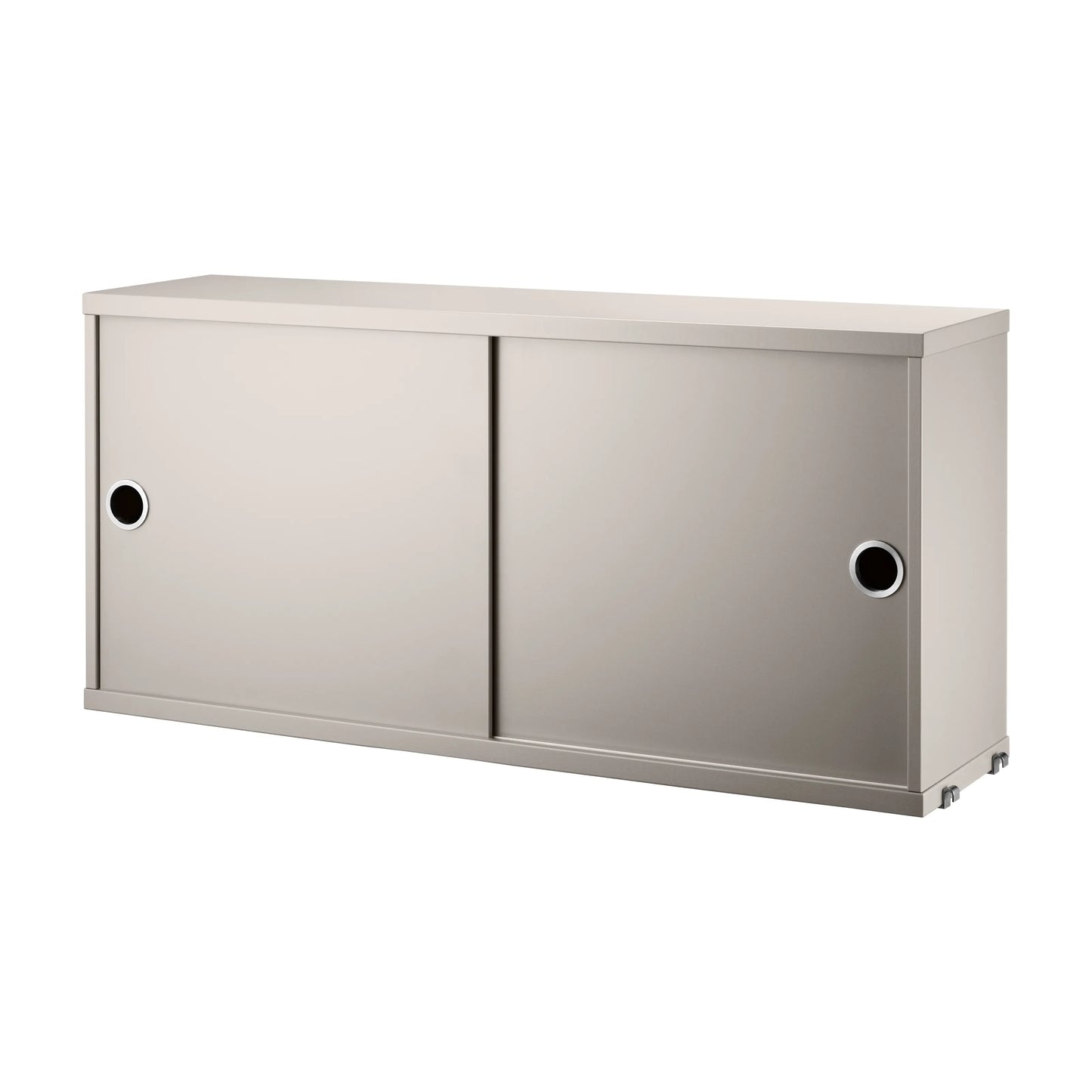 Cabinet with sliding door - W78 x D20 x H37, Beige - image 4