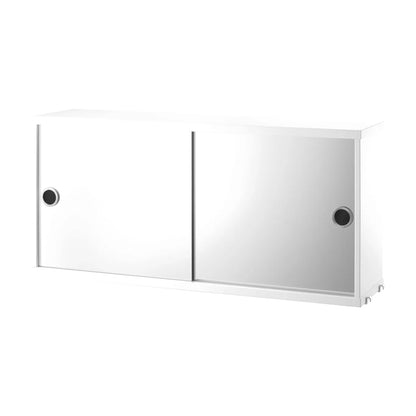 Cabinet with sliding mirror door - W78 x D20 x H37, White - image 4
