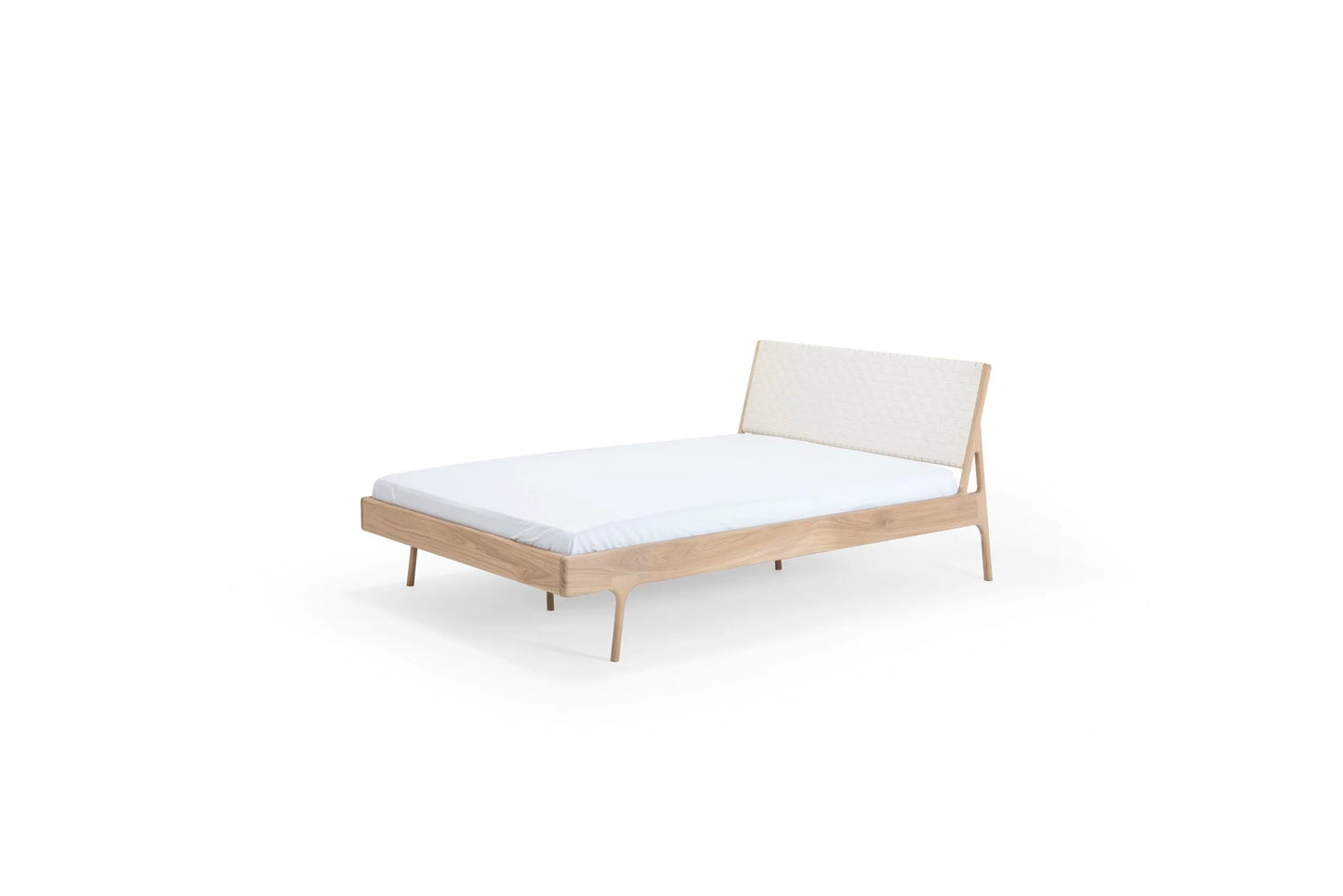 Fawn Bed - Fawn Bed 140 x 200 - Deep Frame - Cotton Webbing Canvas White Oiled Oak White Oil
