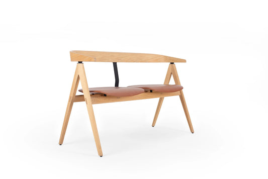 Ava Bench - Ava Bench - Dakar leather 2732 Whisky Oiled Oak White Oil