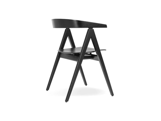 Ava Chair - Ava Chair - Sera fabric Berry Lacquered Oak RAL 9005 Black