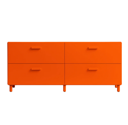 Relief Chest of drawers, low Orange