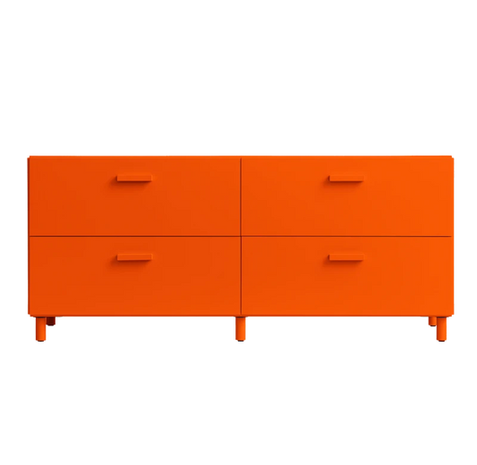 Relief Chest of drawers, low Orange