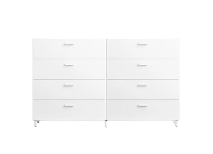 Two wide Relief drawers with legs White