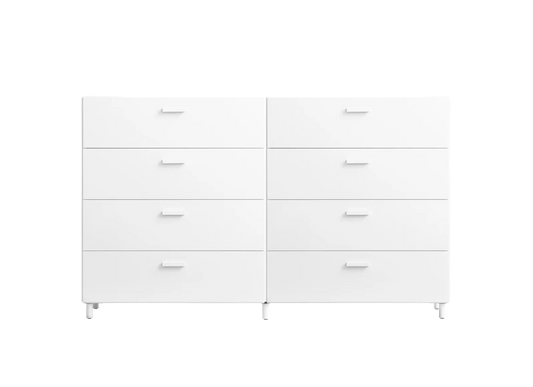Two wide Relief drawers with legs White