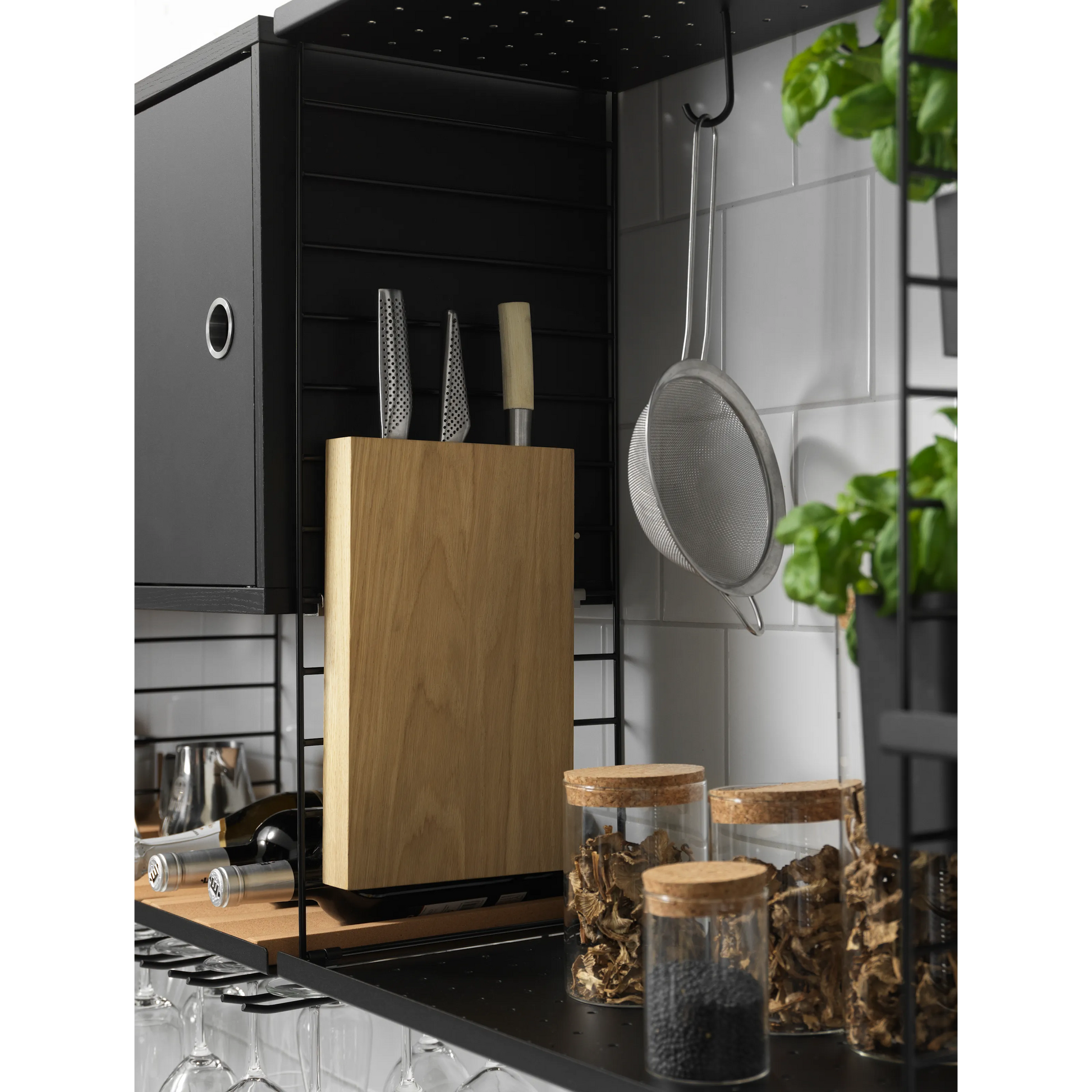 Cabinet with swing door - W58 x D30 x H42, Black stained ash - image 2