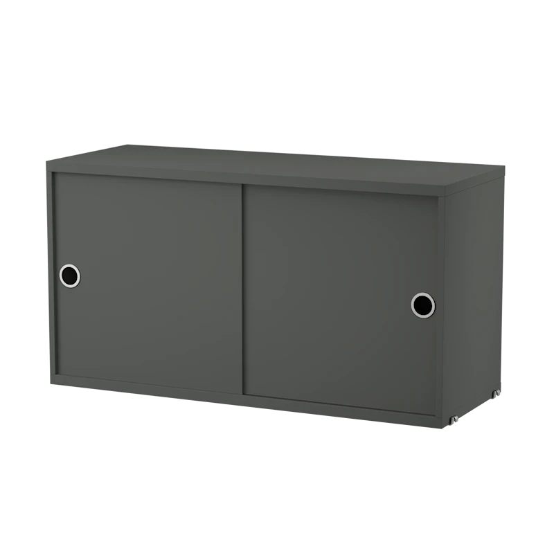 Cabinet with sliding door - W78 x D30 x H42, Dark grey