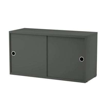 Cabinet with sliding door - W78 x D30 x H42, Dark grey