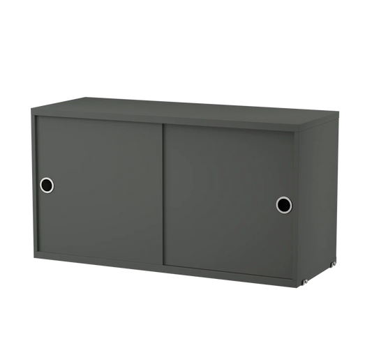 Cabinet with sliding door - W78 x D30 x H42, Dark grey