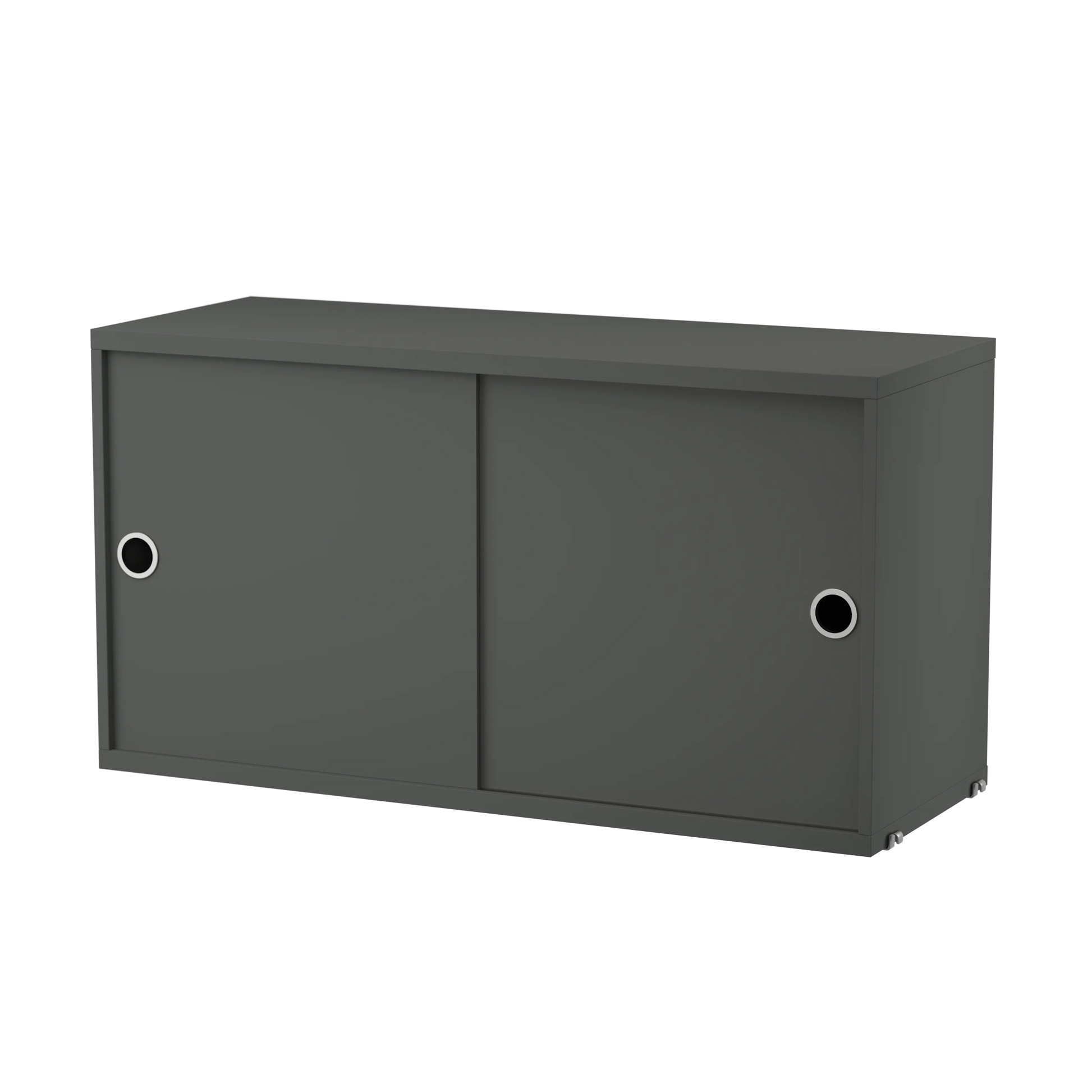 Cabinet with sliding door - W78 x D30 x H42, Dark grey - image 3