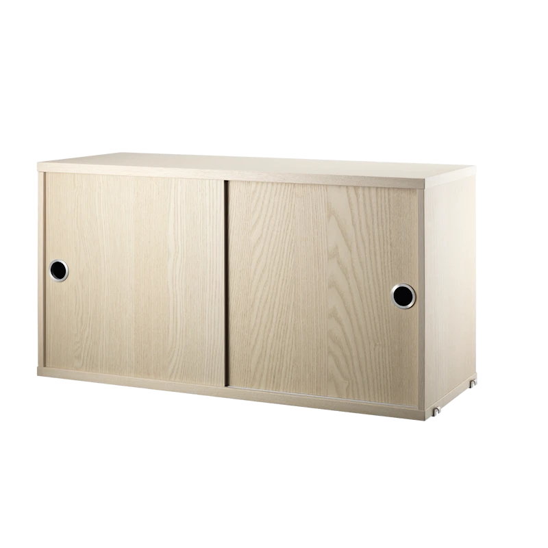 Cabinet with sliding door - W78 x D30 x H42, Ash