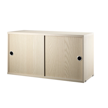 Cabinet with sliding door - W78 x D30 x H42, Ash