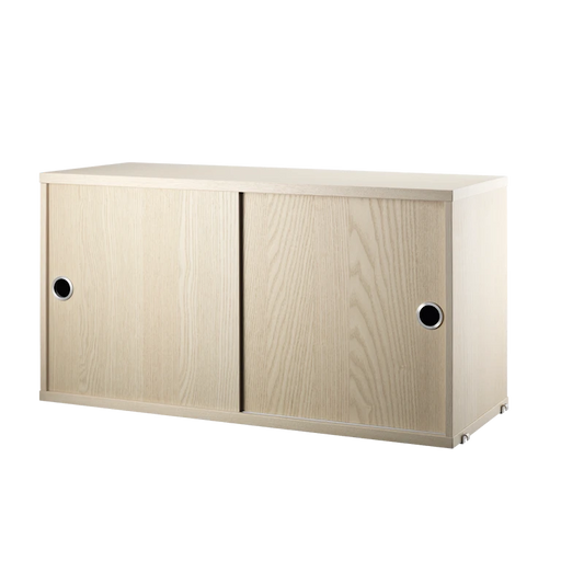 Cabinet with sliding door - W78 x D30 x H42, Ash