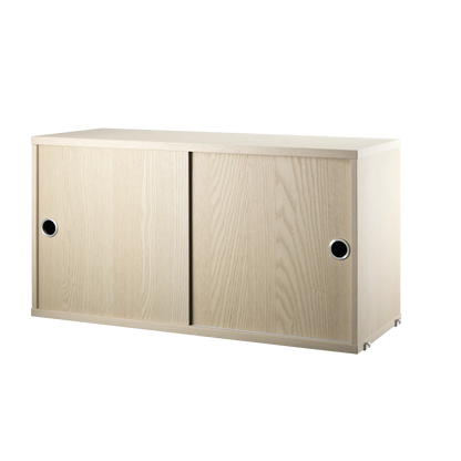 Cabinet with sliding door - W78 x D30 x H42, Ash - image 3