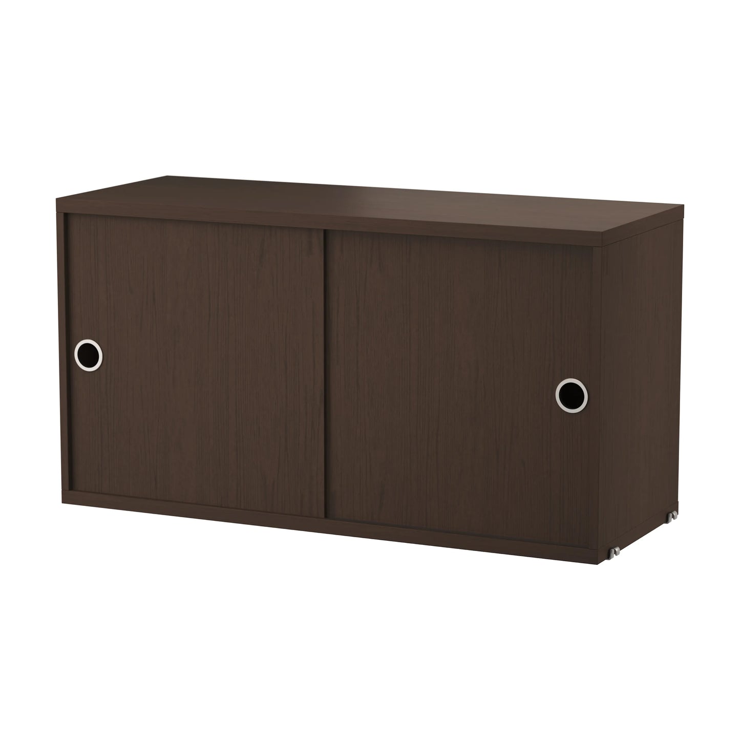 Cabinet with sliding door - W78 x D30 x H37, Dark oak - image 5