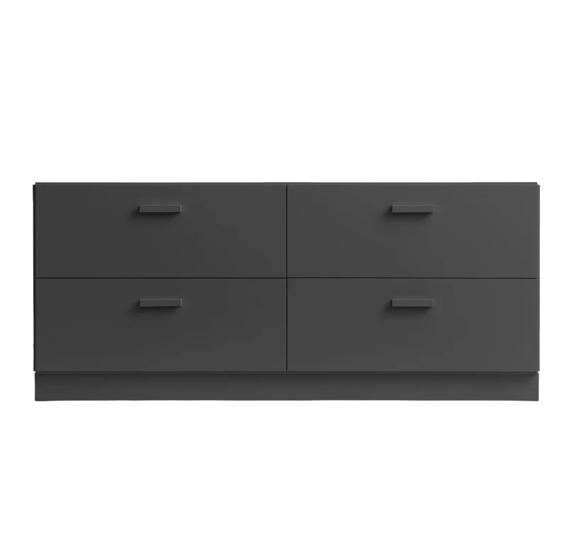 Relief Chest of drawers, low Grey