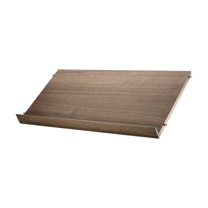 Magazine shelf solid - W78 x D30 x H15, Walnut - image 4