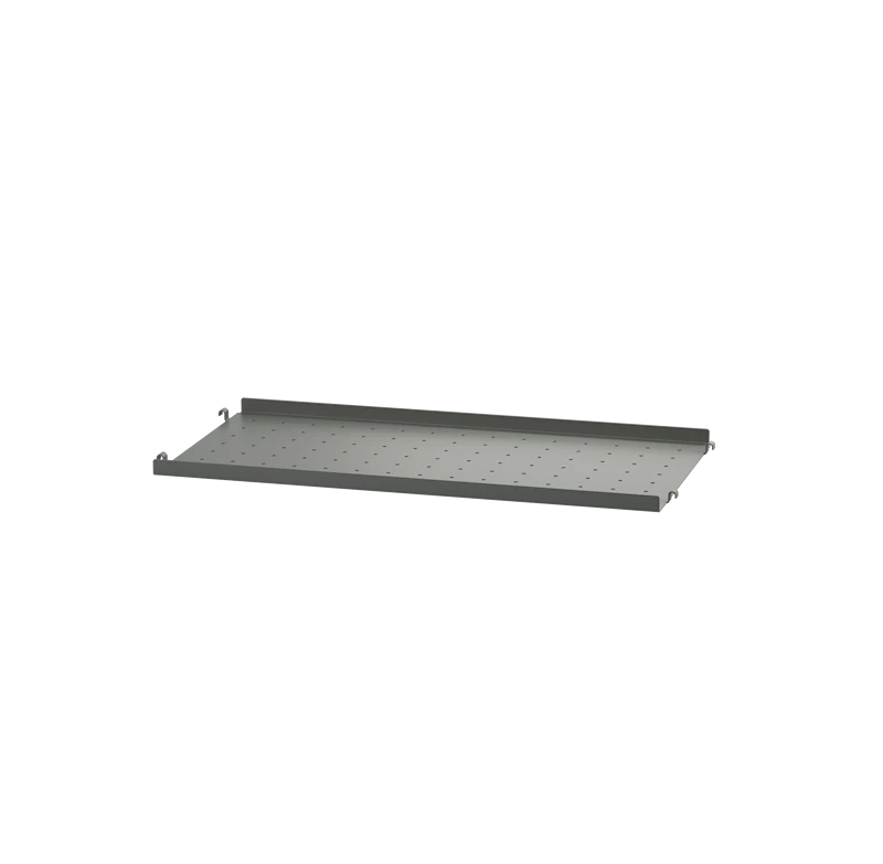 Metal shelf low edge - W58 x D30, Dark grey