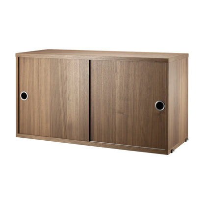 Cabinet with sliding door - W78 x D30 x H42, Walnut - image 4