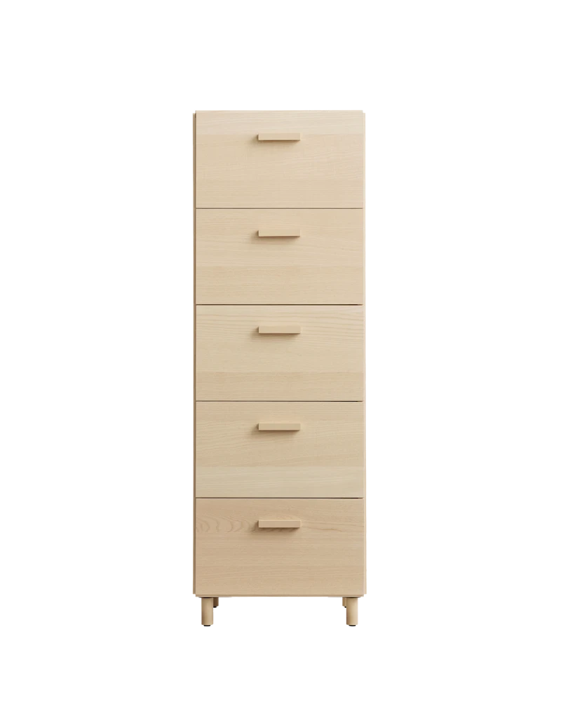 Relief Chest of drawers, tall Ash/Ash