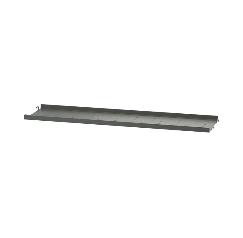 Metal shelf low edge - W78 x D20, Dark grey