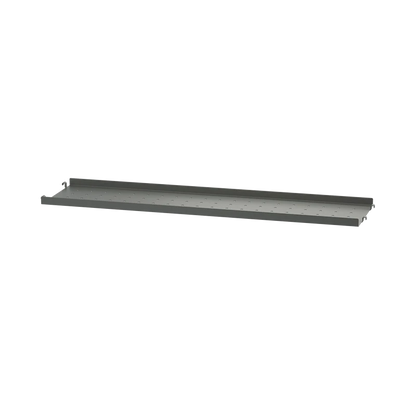 Metal shelf low edge - W78 x D20, Dark grey
