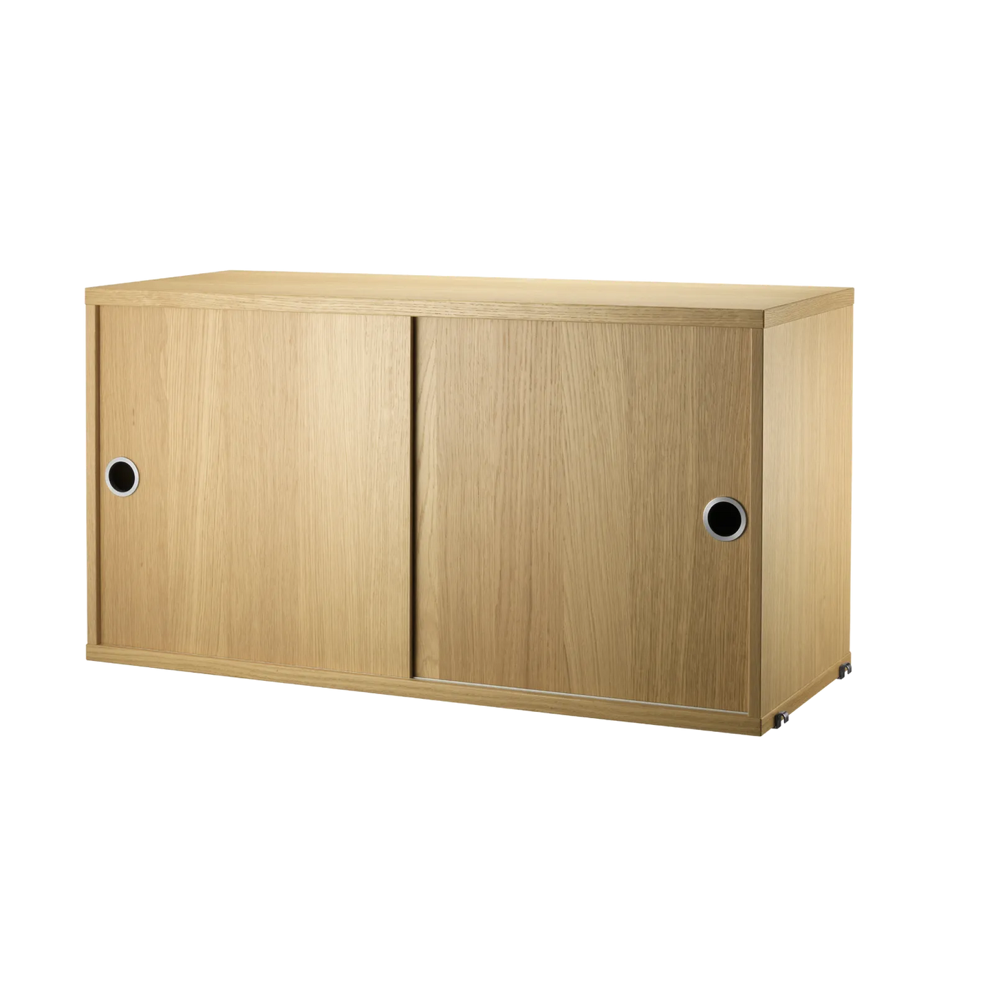 Cabinet with sliding door - W78 x D30 x H42, Oak - image 3