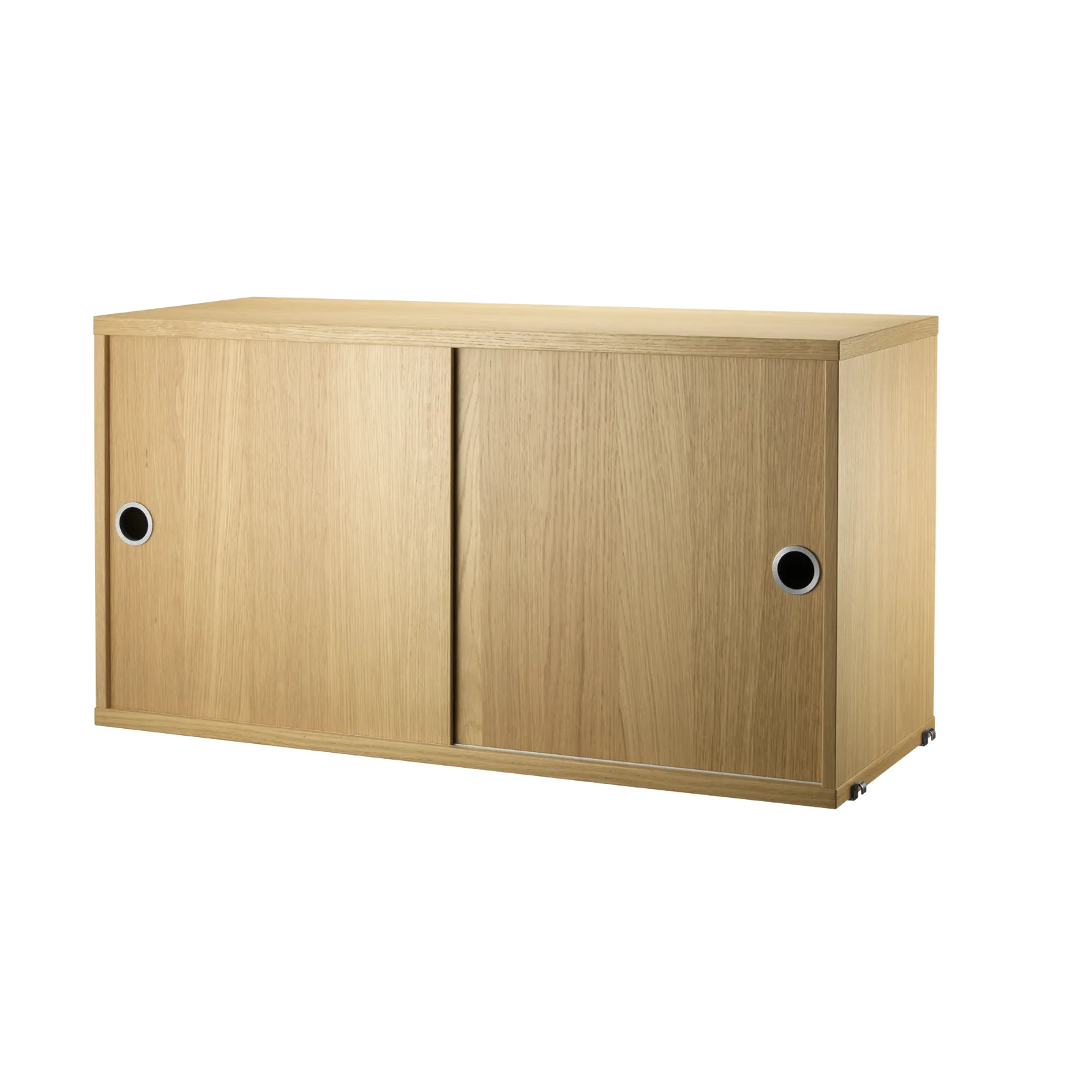 Cabinet with sliding door - W78 x D30 x H42, Oak - image 3