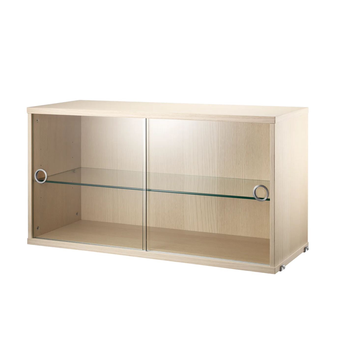 Display cabinet with sliding glass door - W78 x D30 x H42, Ash - image 2