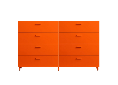Two wide Relief drawers with legs Orange