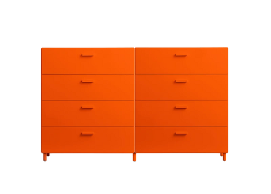 Two wide Relief drawers with legs Orange