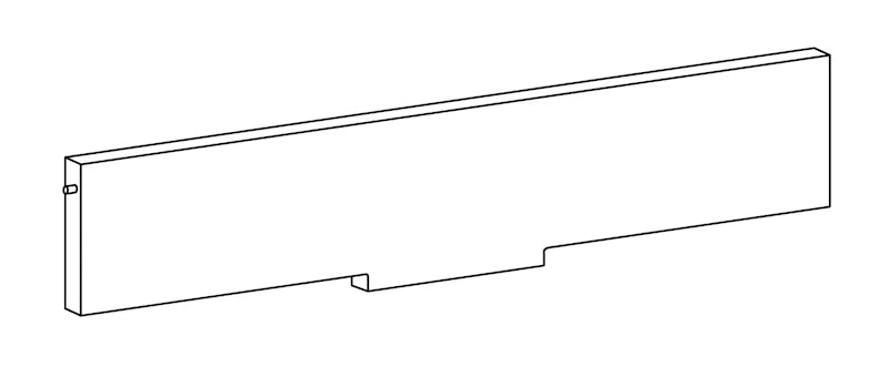 Back bar for media shelf - W58 x H10, White