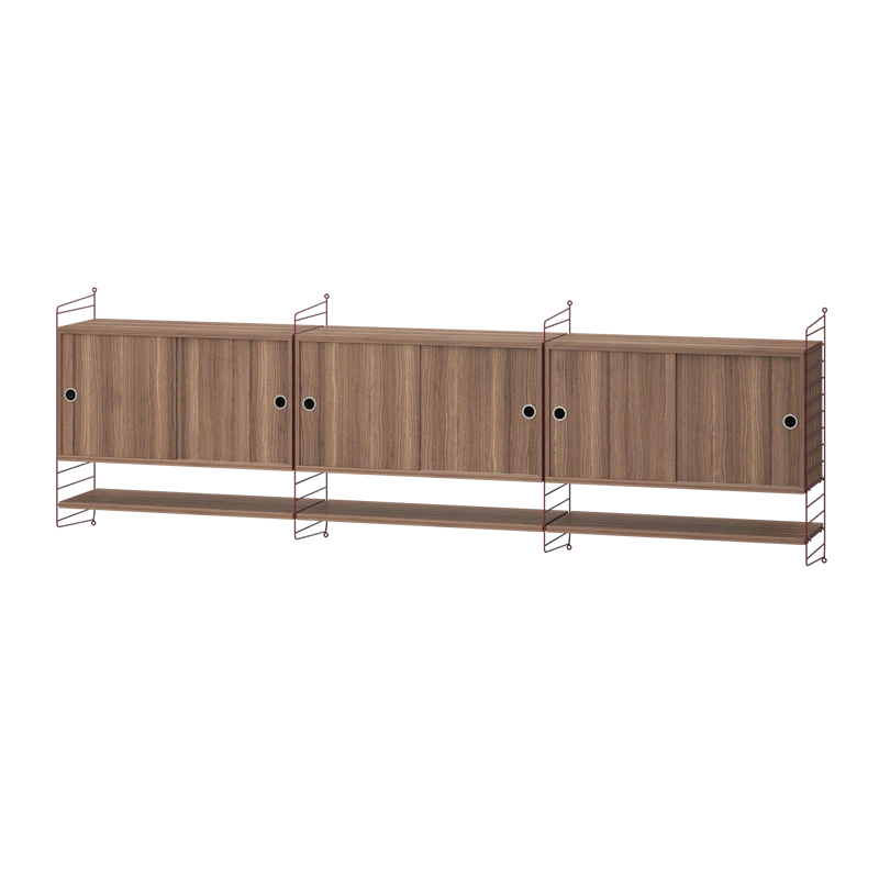 Living room E Dark red/Walnut