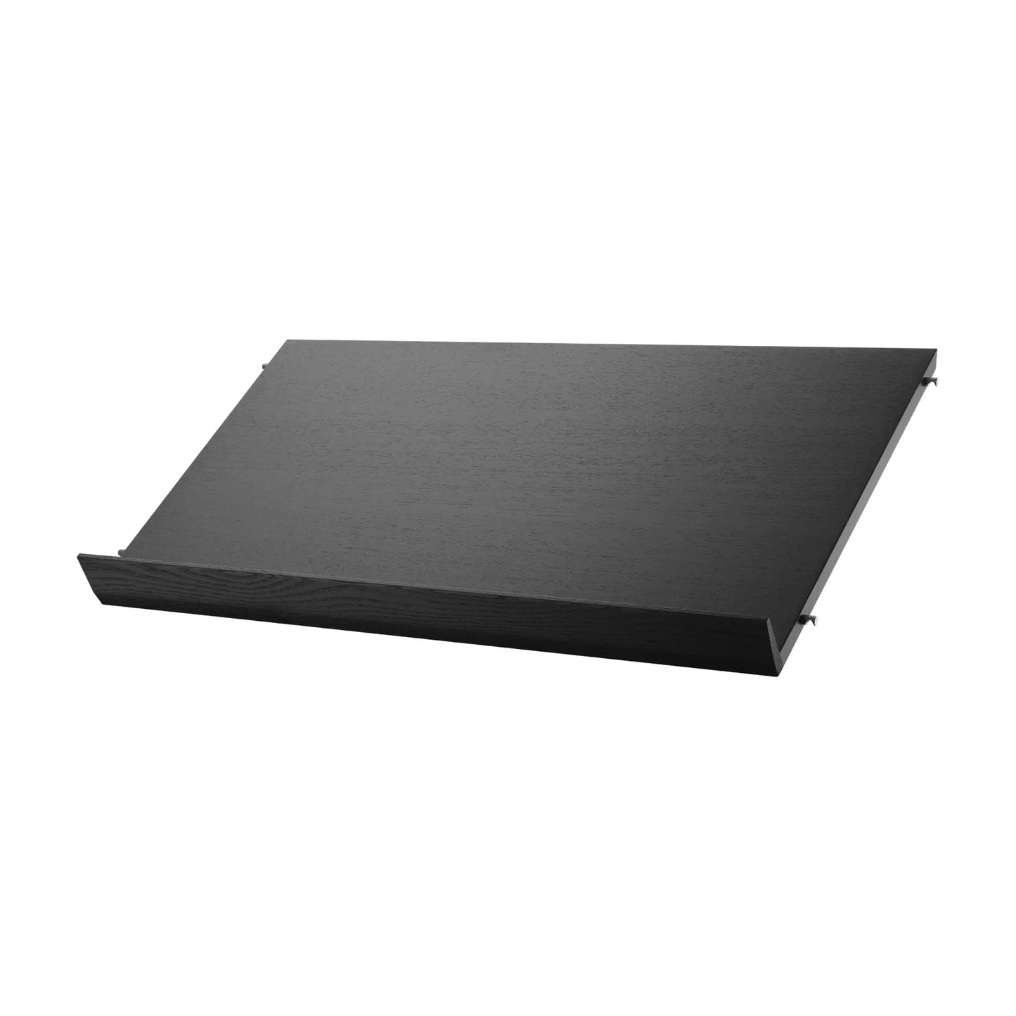 Magazine shelf solid - W78 x D30 x H15, Black stained ash - image 4