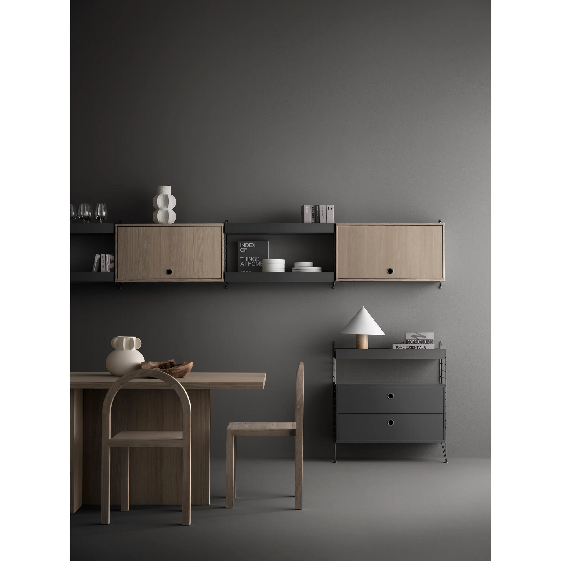 Cabinet with flip door - W58 x D30 x H42, Ash - image 2