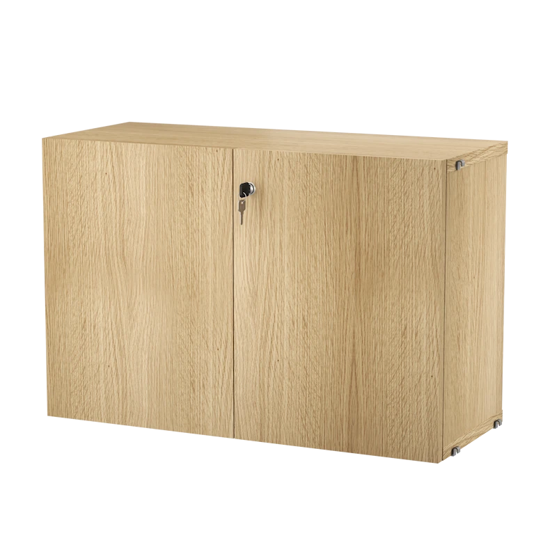 Cabinet with lock - W78 x D32.2 x H52, Oak
