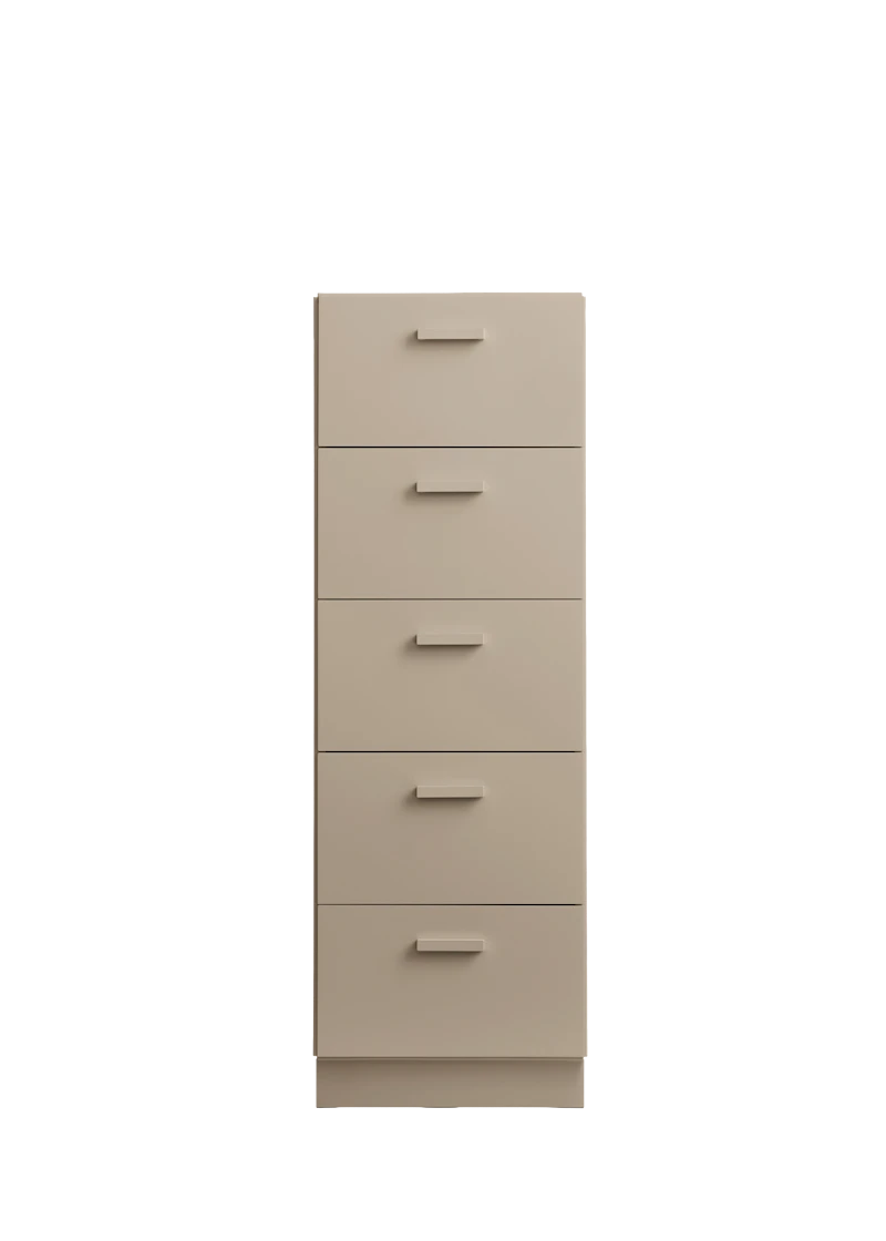 Relief Chest of drawers, tall Beige