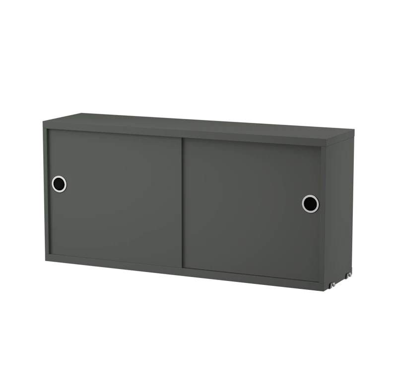 Cabinet with sliding door - W78 x D20 x H37, Dark grey