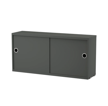 Cabinet with sliding door - W78 x D20 x H37, Dark grey