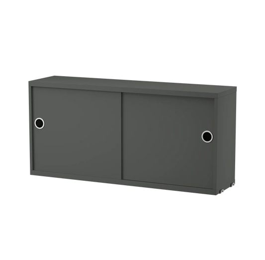 Cabinet with sliding door - W78 x D20 x H37, Dark grey
